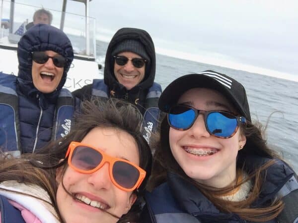 Monterey Bay whale watching boat family selfie | Foodie Goes Healthy